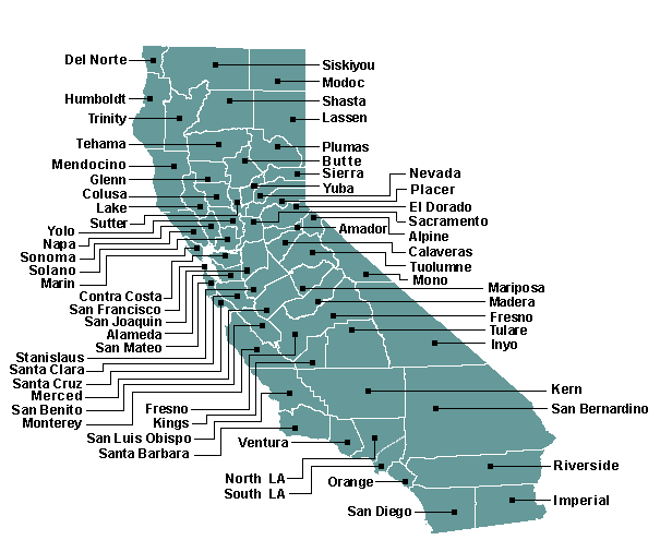 California Counties Map